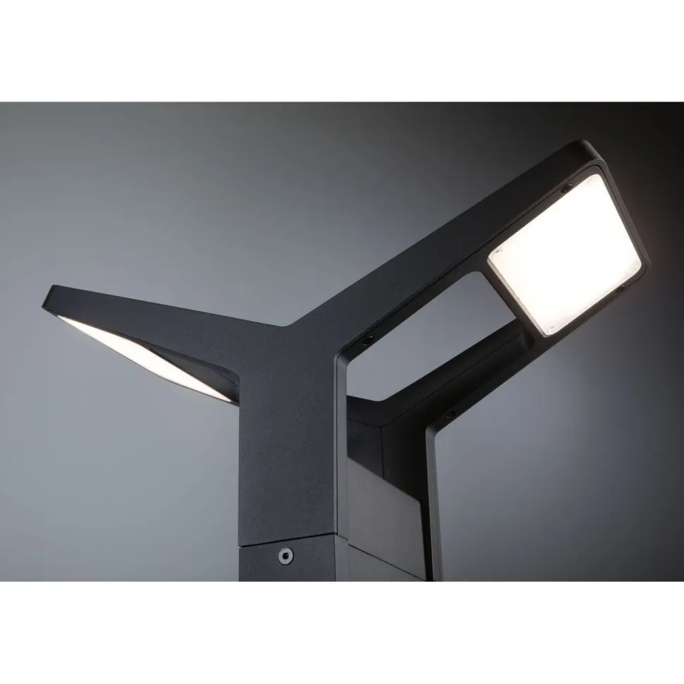 LED-pollarivalaisin liiketunnistimella Paulmann Juntea, 2-osainen, 58.5cm, IP44, 3000K, antrasiitti