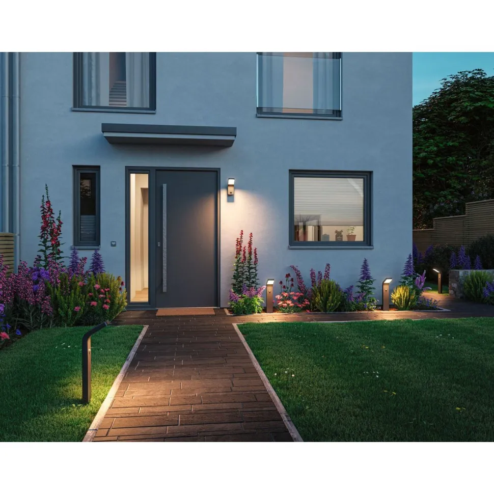 LED-pollarivalaisin liiketunnistimella Paulmann Kulma, 50cm, IP44, 3000K, korroosionkestävä, antrasiitti