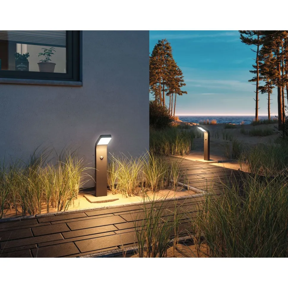 LED-pollarivalaisin liiketunnistimella Paulmann Kulma, 50cm, IP44, 3000K, korroosionkestävä, antrasiitti