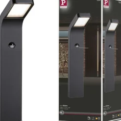 LED-pollarivalaisin liiketunnistimella Paulmann Kulma, 50cm, IP44, 3000K, korroosionkestävä, antrasiitti