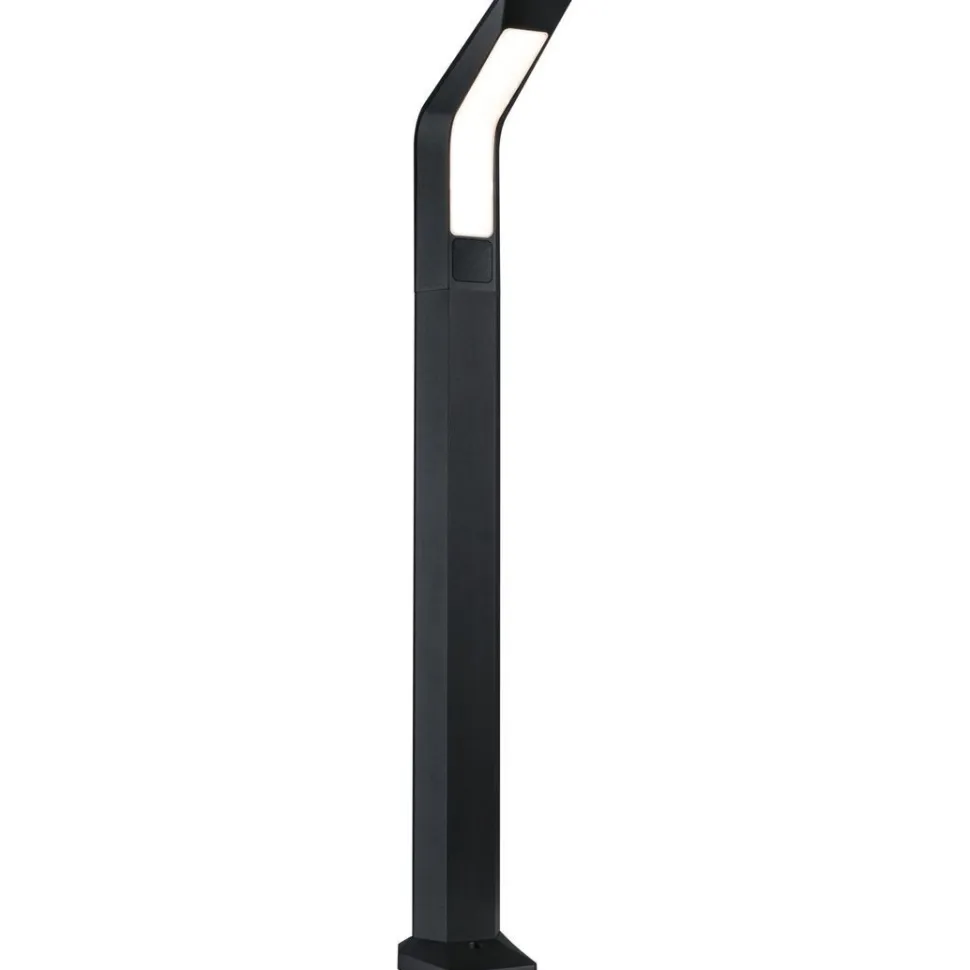 LED-pollarivalaisin liiketunnistimella Paulmann Merano, IP44, 91cm, 3000K, korroosionkestävä, antrasiitti