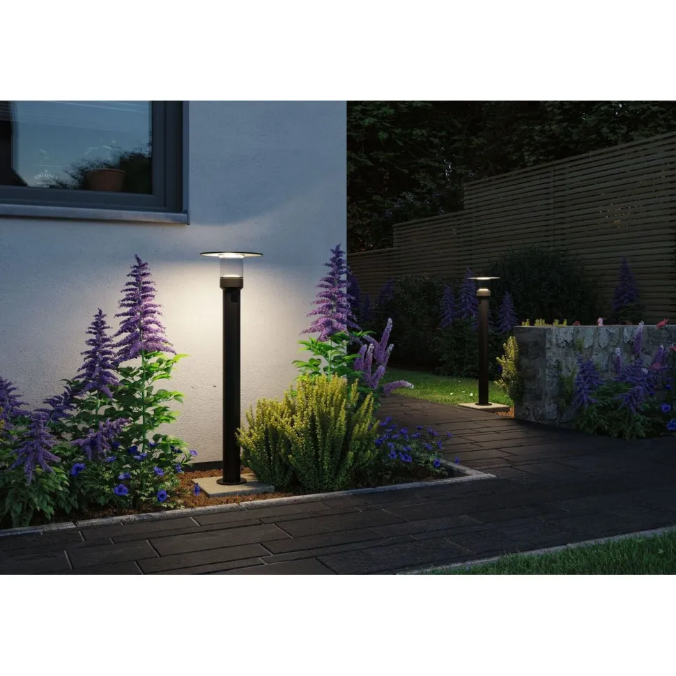 LED-pollarivalaisin liiketunnistimella Paulmann Sienna, 78cm, IP44, 3000K, korroosionkestävä, antrasiitti