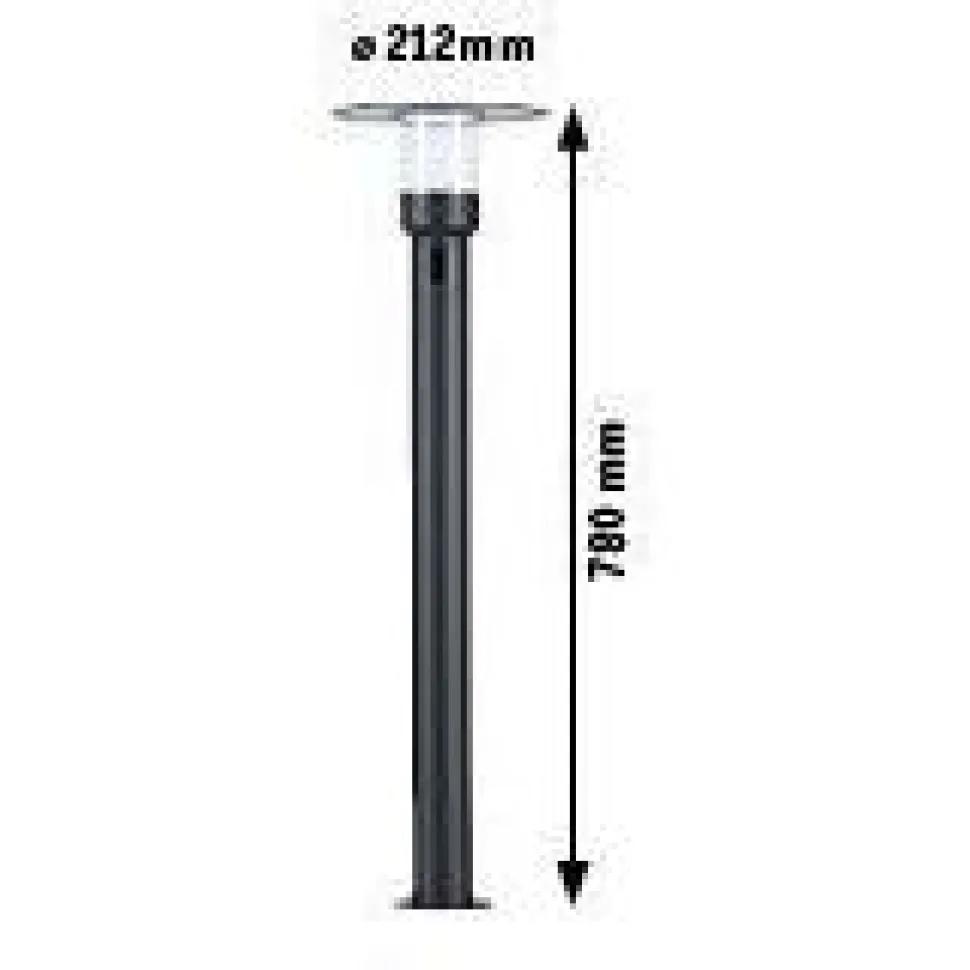 LED-pollarivalaisin liiketunnistimella Paulmann Sienna, 78cm, IP44, 3000K, korroosionkestävä, antrasiitti