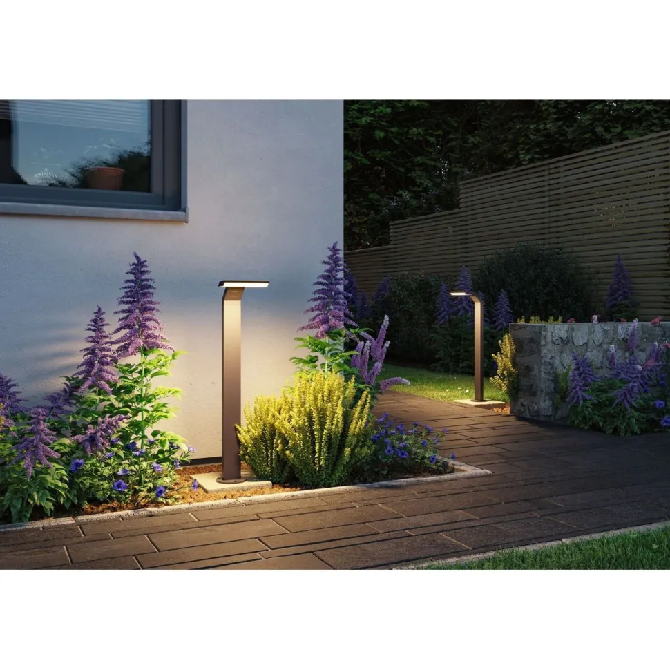 LED-pollarivalaisin liiketunnistimella Paulmann Zenera, 67cm, IP44, 3000K, korroosionkestävä, antrasiitti