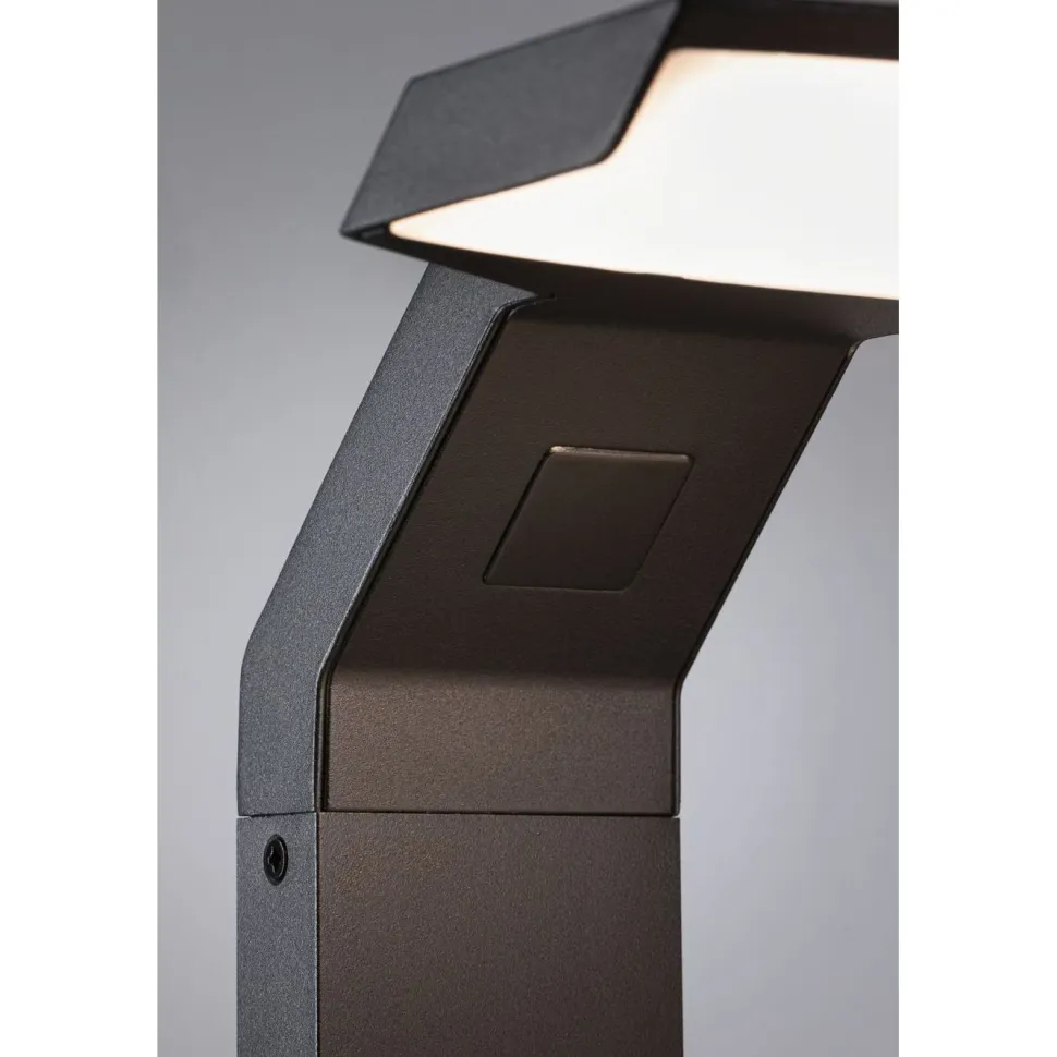 LED-pollarivalaisin liiketunnistimella Paulmann Zenera, 67cm, IP44, 3000K, korroosionkestävä, antrasiitti