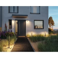 LED-pollarivalaisin liiketunnistimella Paulmann Zenera, 67cm, IP44, 3000K, korroosionkestävä, antrasiitti