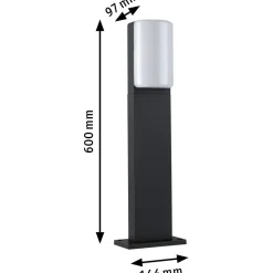 LED-pollarivalaisin Paulmann Bonnie, 60cm, IP44, 3000K, antrasiitti