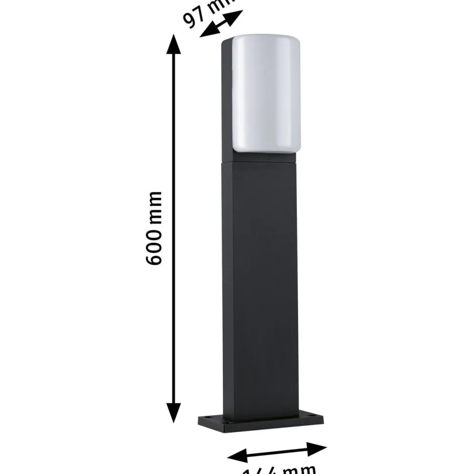 LED-pollarivalaisin Paulmann Bonnie, 60cm, IP44, 3000K, antrasiitti