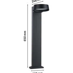 LED-pollarivalaisin Paulmann Capea Grand, IP44, 3000K, antrasiitti