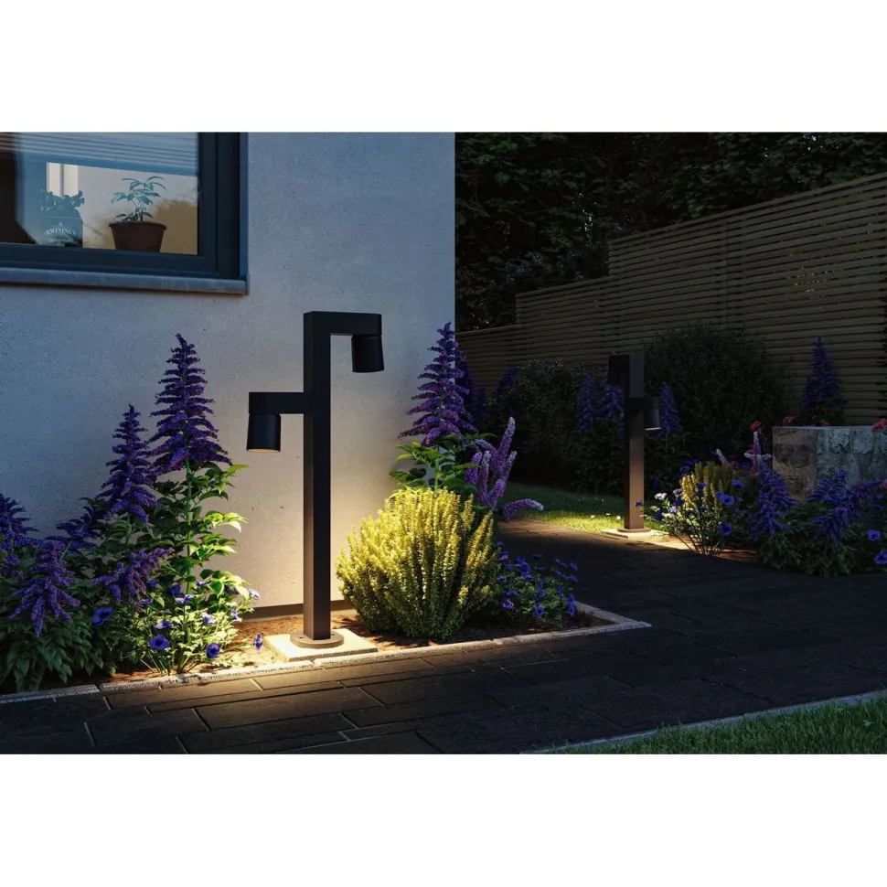 LED-pollarivalaisin Paulmann Kimu, 2-osainen, IP44, 82.2cm, 3000K, antrasiitti