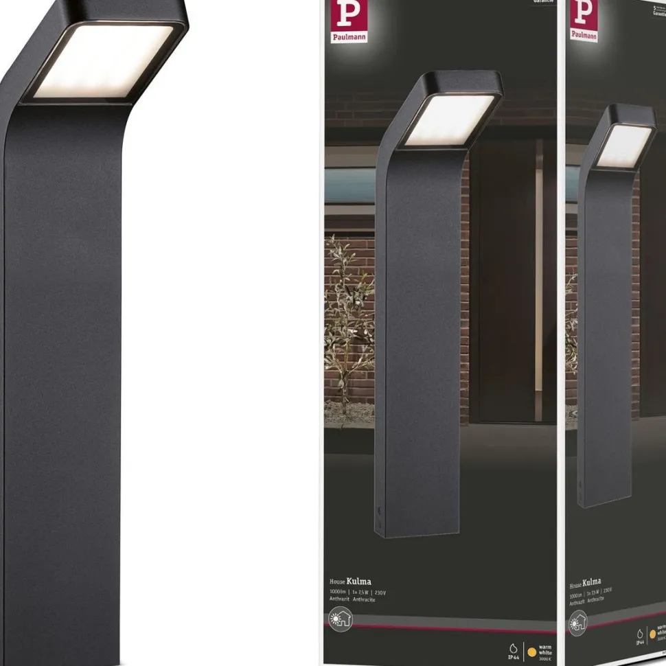 LED-pollarivalaisin Paulmann Kulma, 50cm, IP44, 3000K, korroosionkestävä, antrasiitti