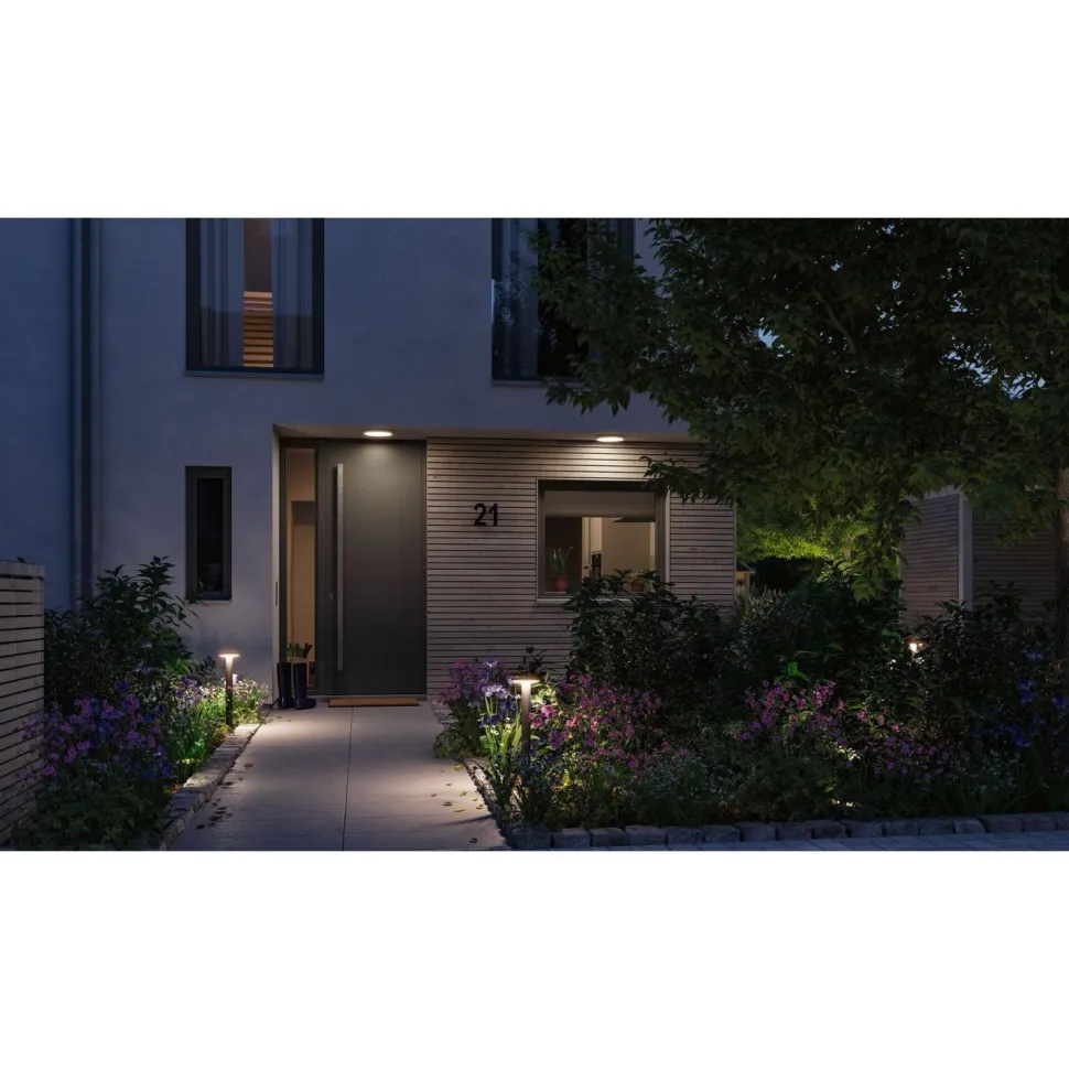 LED-pollarivalaisin Paulmann Plate, Smart Home Zigbee 3.0, IP44, 60cm, säädettävä värilämpötila, antrasiitti