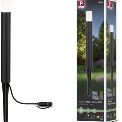 LED-pollarivalaisin Paulmann Plug & Shine Flarea, IP65, 20cm, 3000K, musta