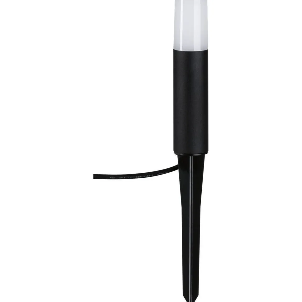 LED-pollarivalaisin Paulmann Plug & Shine Flarea, IP65, 20cm, 3000K, musta
