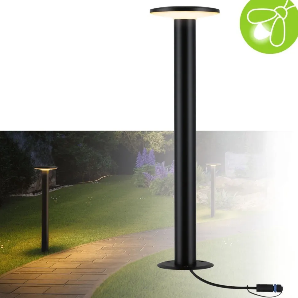 LED-pollarivalaisin Paulmann Plug & Shine Plate, IP44, 2200K, 7W, antrasiitti