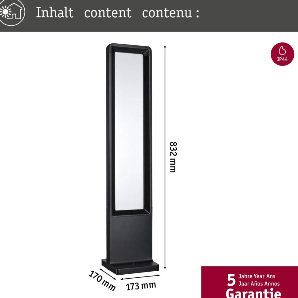 LED-pollarivalaisin Paulmann Reana 832mm 3000K 2x4W 2x240lm 230V antrasiitti