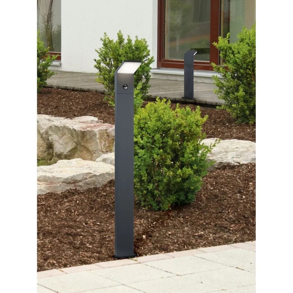 LED-pollarivalaisin Pearl 100x80x1000 mm antrasiitti liiketunnistimella