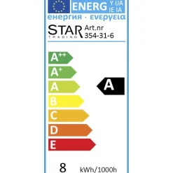 LED-polttimo Star Trading Industrial Vintage E27 A165 8W 2000K himmennettävä kulta