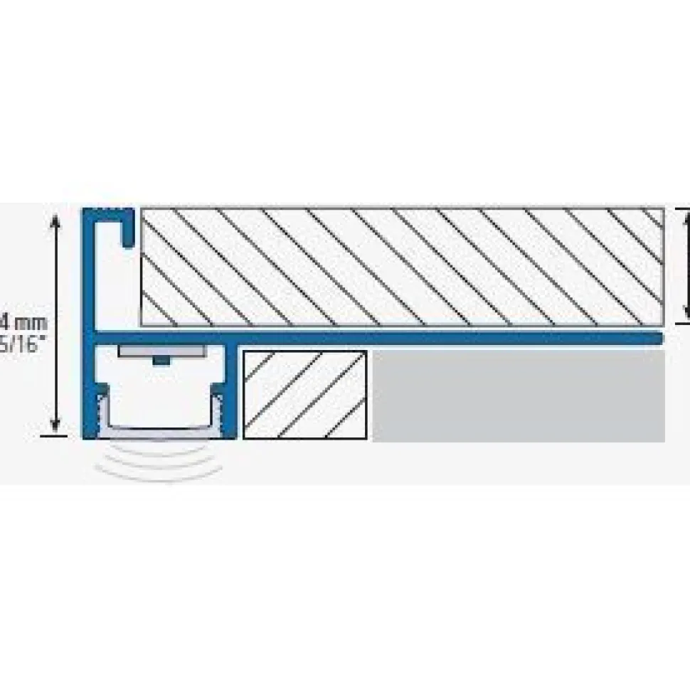 LED-porraslista Euroshrink 305A, alumiini, 12mm x 2.5m, mattahopea
