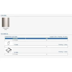LED-porraslista Euroshrink 305A, alumiini, 12mm x 2.5m, mattahopea