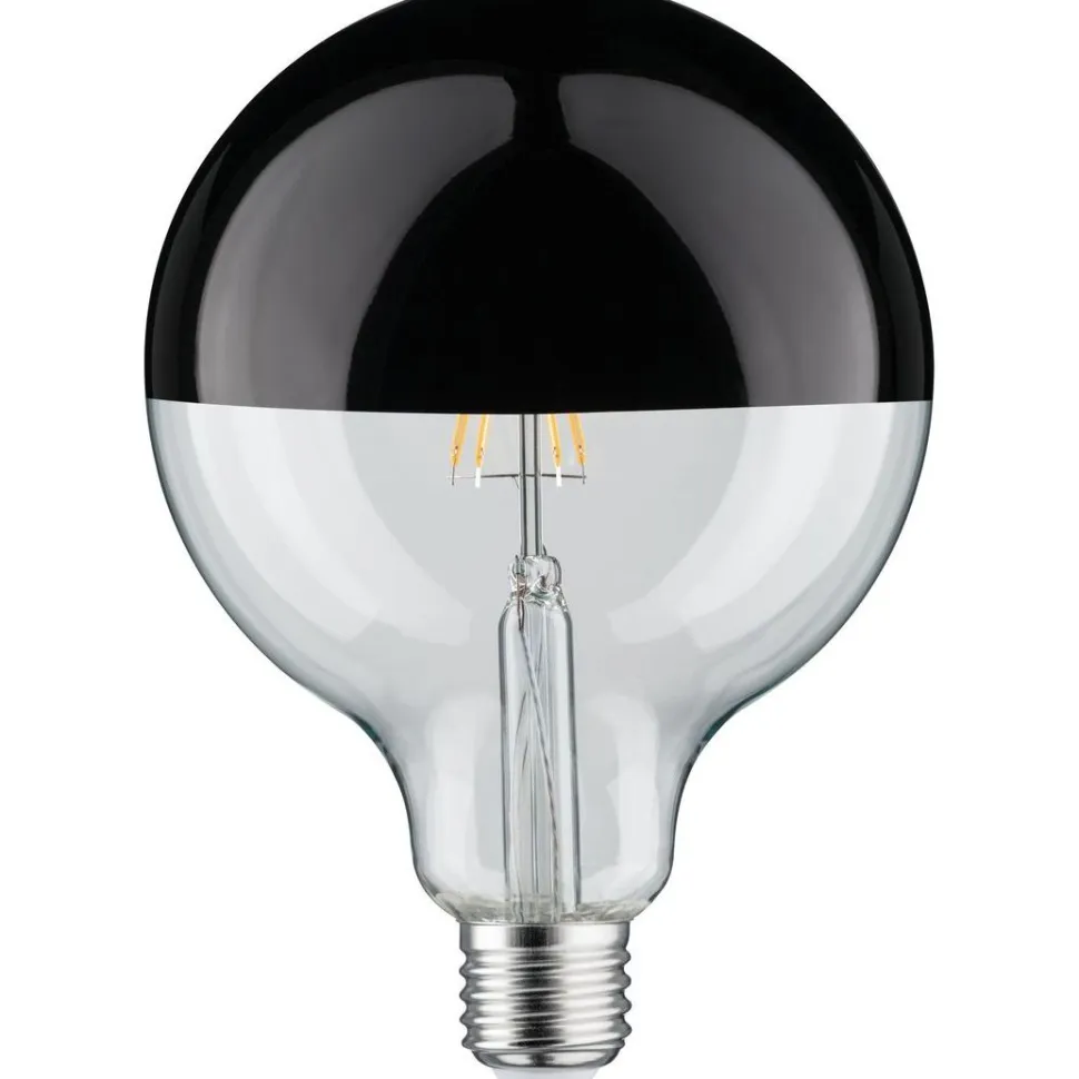 LED-pääpeililamppu Paulmann Modern Classic Edition Globe, E27, G125, 600lm, 6.5W, 2700K, himmennettävä, musta kromi