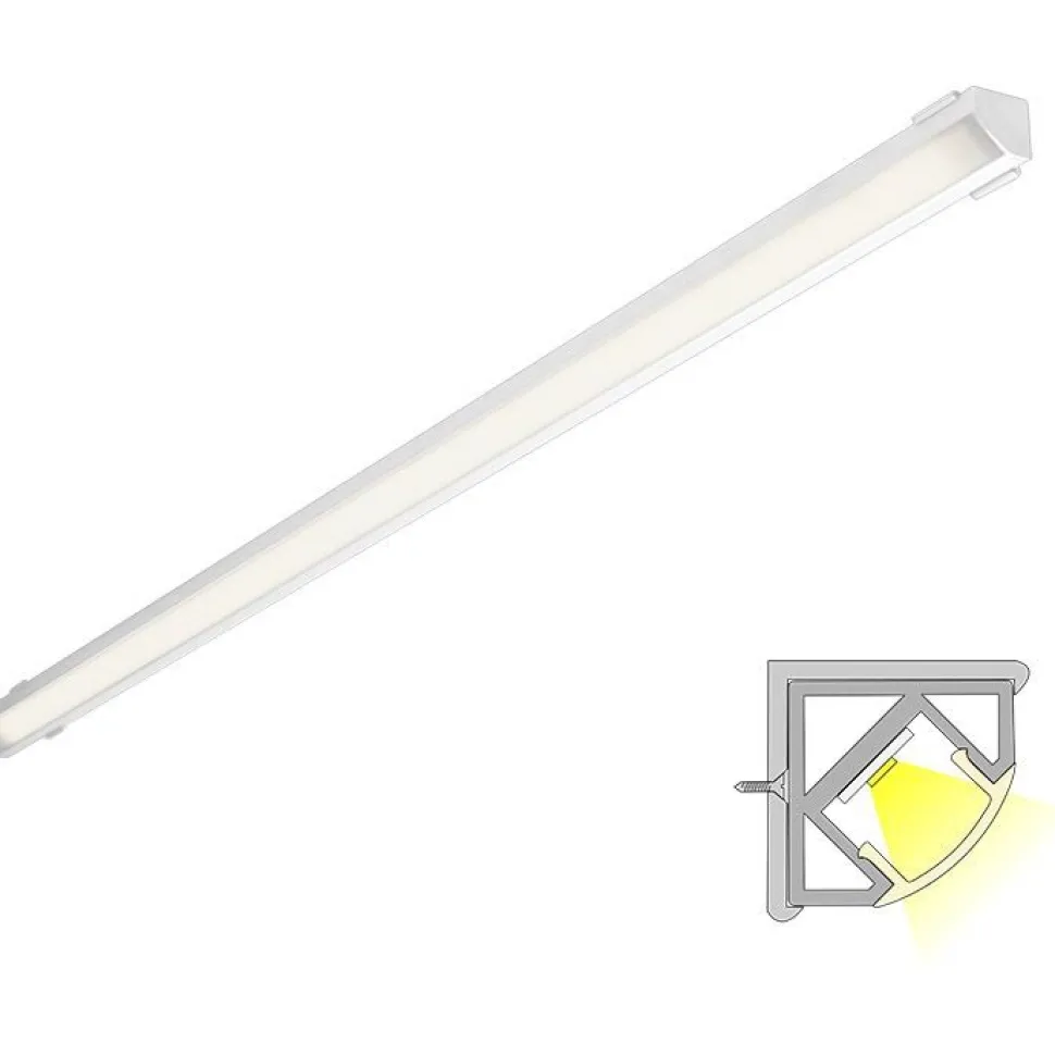 LED-profiili ja LED-nauha Limente Corner 20 COM 3000K, IP44, 2m, alumiini