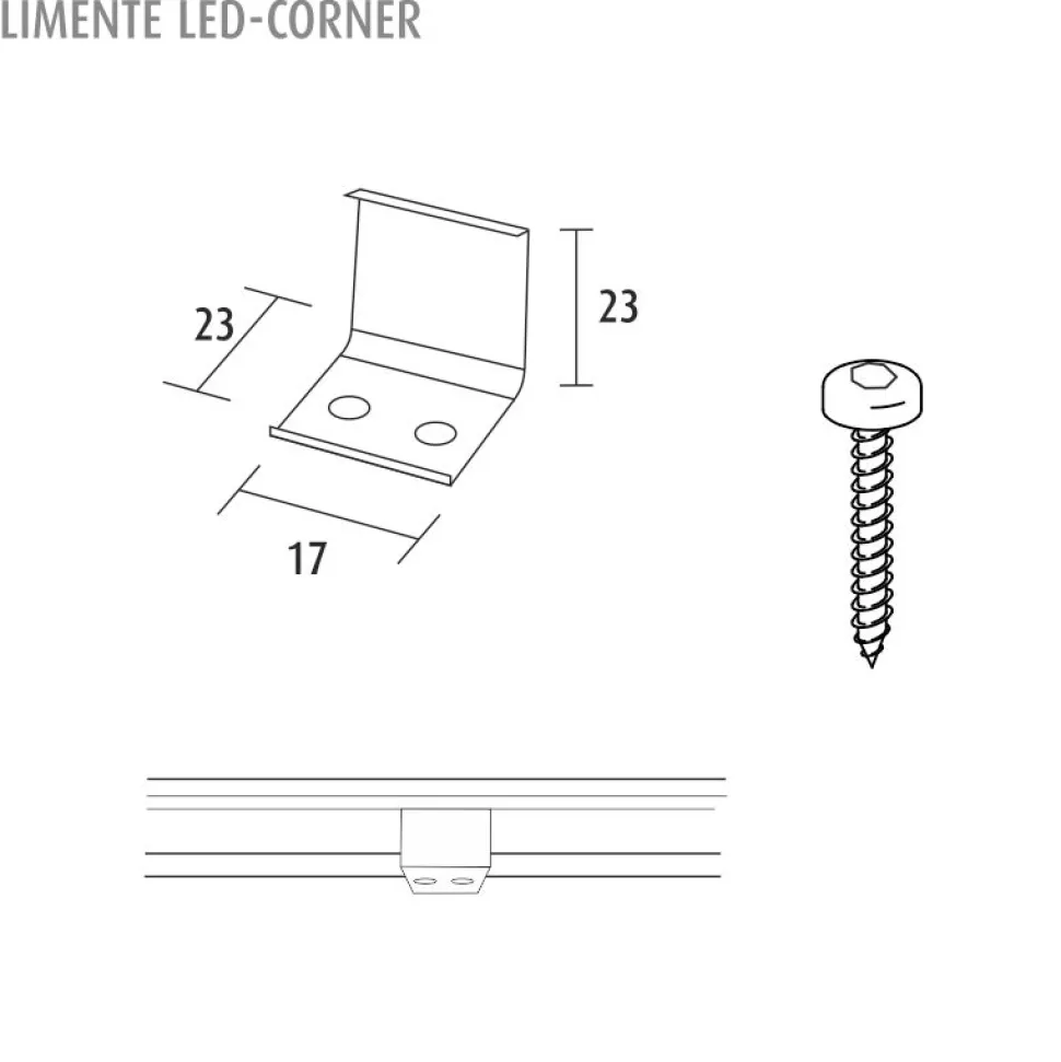 LED-profiili Limente LED Corner 40 Lux 4000K