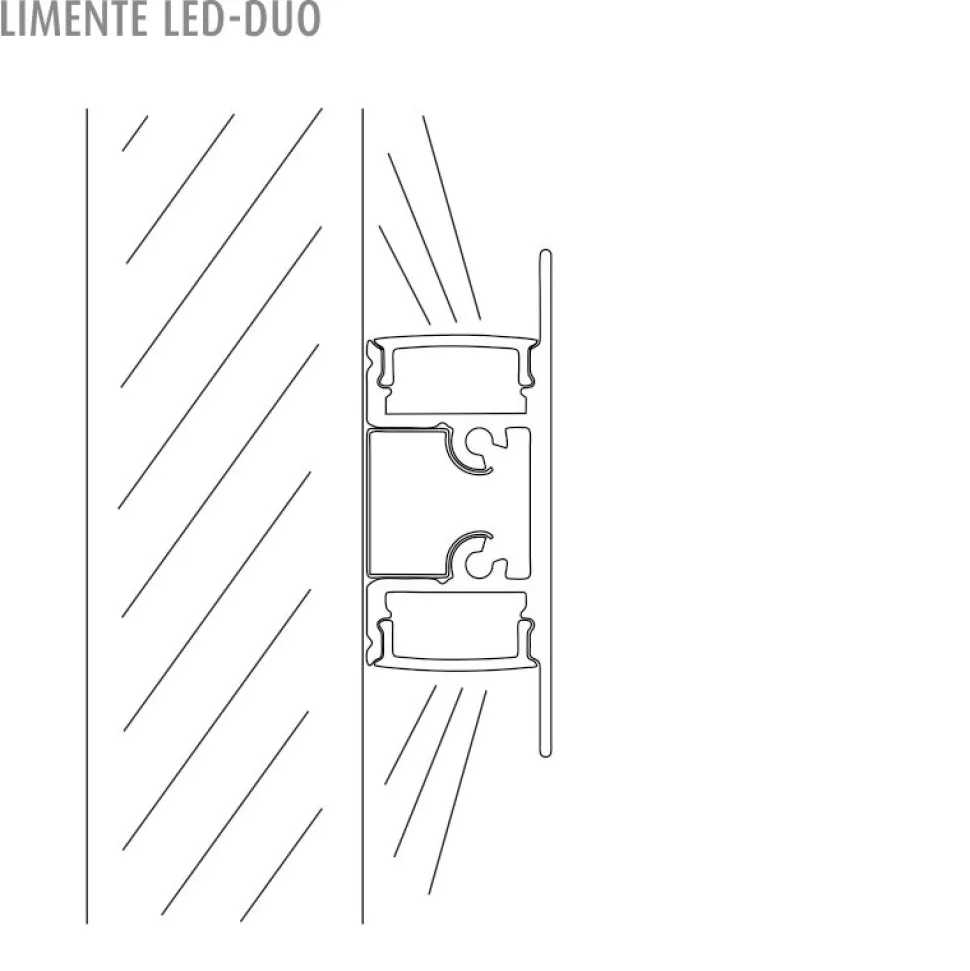 LED-profiili Limente LED-Duo 40 Lux 4000K valkoinen