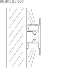 LED-profiili Limente LED-Duo 20 Lux 3000K valkoinen