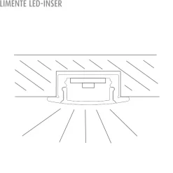 LED-profiili Limente LED-Inser 40 Lux 3000K 4 m alulook