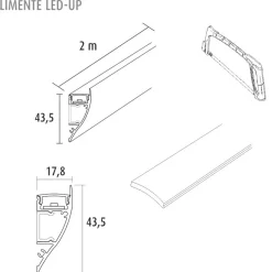 LED-profiili Limente LED-Up 40 Lux 4000K musta