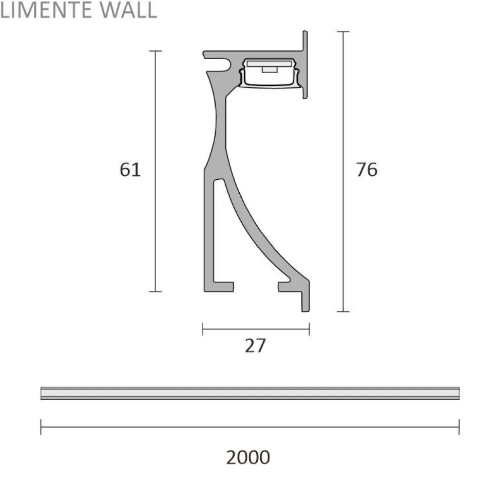 LED-profiili Limente LED-Wall 20 CCT 2700-6000K 2m 19W alumiini