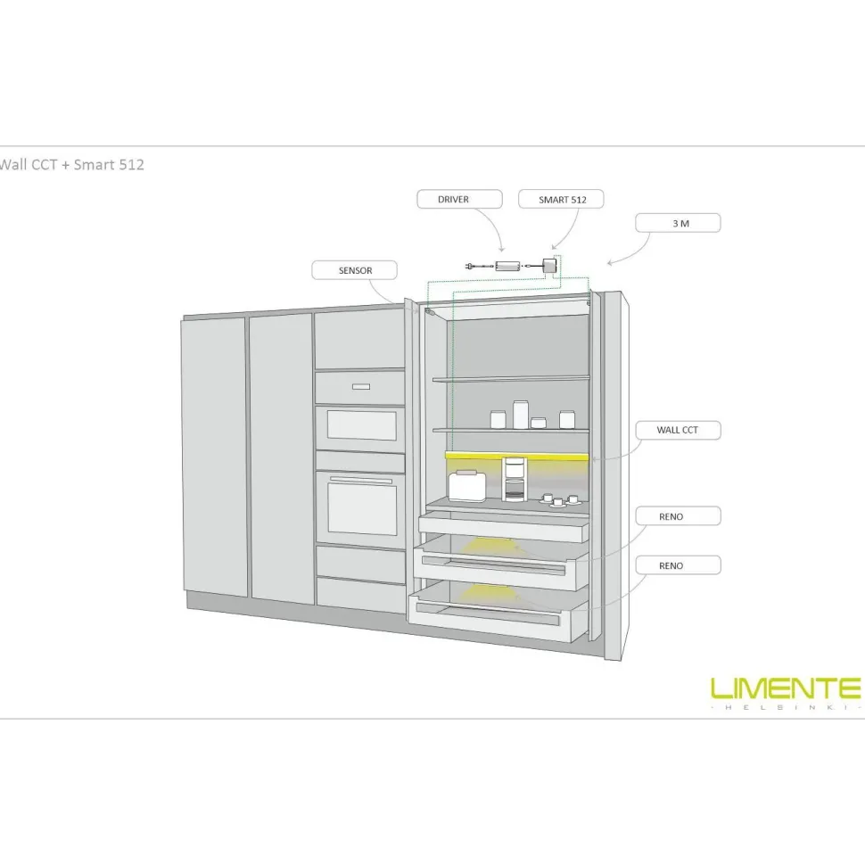LED-profiili Limente LED-Wall 20 CCT 2700-6000K 2m 19W alumiini