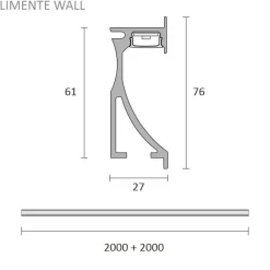 LED-profiili Limente LED-Wall 40 CCT 2700-6000K 4m 29W alumiini