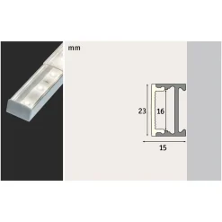 LED-profiili Paulmann Square, 1m, alumiini/satiini