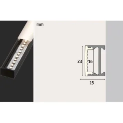 LED-profiili Paulmann Square, 1m, musta/valkoinen