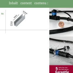 LED-profiilin kiinnitysklipsit Paulmann Plug & Shine, 50x10.6mm, 6kpl