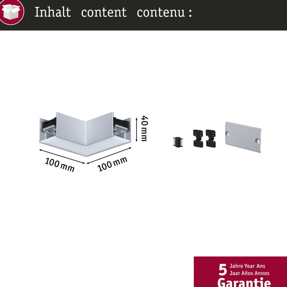 LED-profiilivalaisimen kulmapala Paulmann Linion Light Channel Zigbee 90 ° 24V 3.5W 3000K signaalimusta
