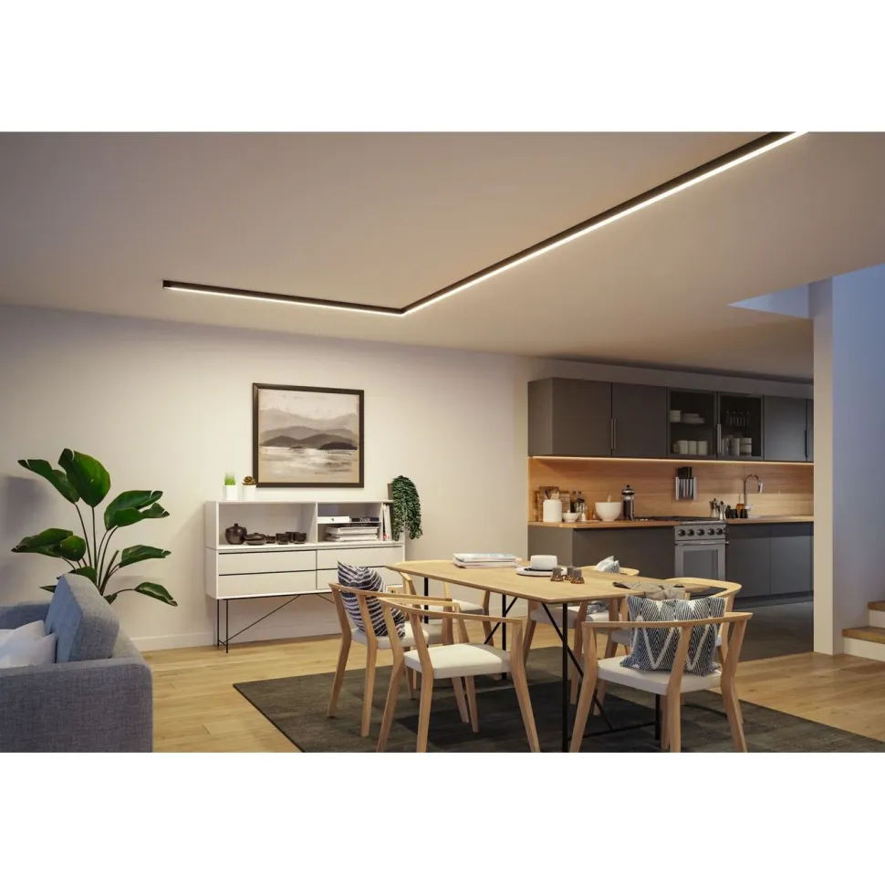 LED-profiilivalaisimen kulmapala Paulmann Linion Light Channel Zigbee 90 ° 24V 3.5W 3000K signaalimusta
