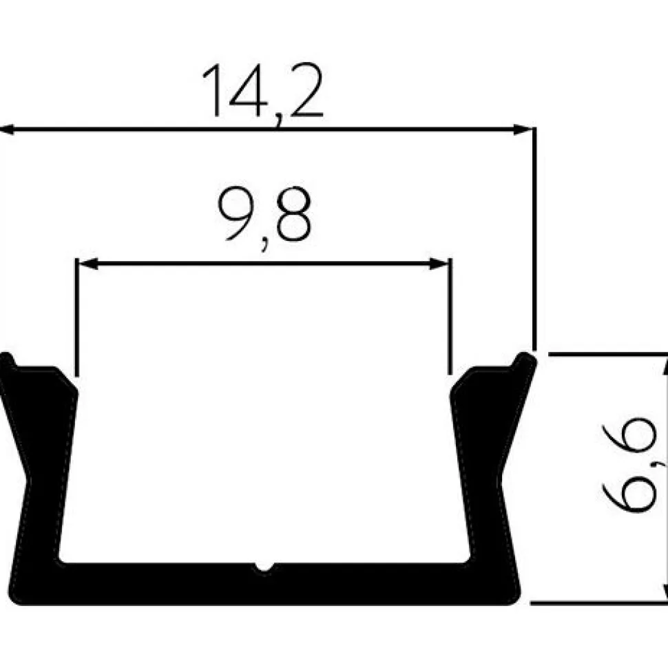 LED-profiilivalaisinsarja Savo Tudo 2500mm 4000K musta