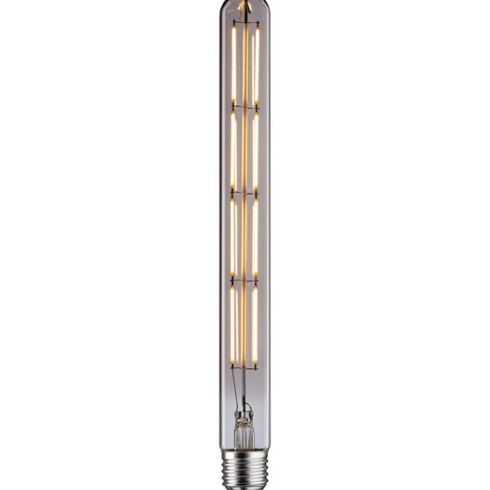 LED-putki Paulmann 1879 Edition Tube, E27, 806lm, 8.8W, 2700K, filamentti, himmennettävä, savulasi