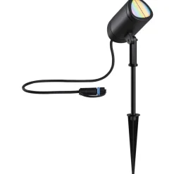 LED-puutarhaspotti Paulmann Plug & Shine Shira, Smart Home Zigbee 3.0, IP65, RGBW+, antrasiitti