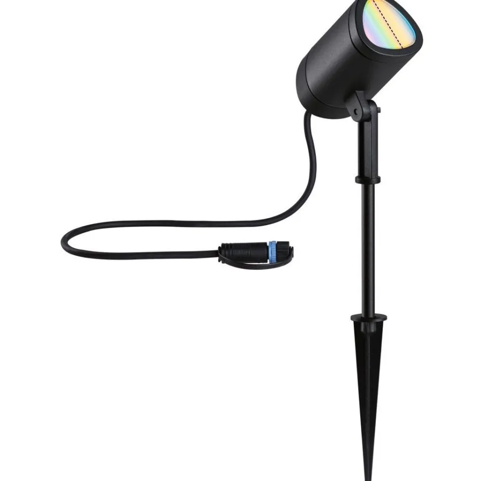 LED-puutarhaspotti Paulmann Plug & Shine Shira, Smart Home Zigbee 3.0, IP65, RGBW+, antrasiitti