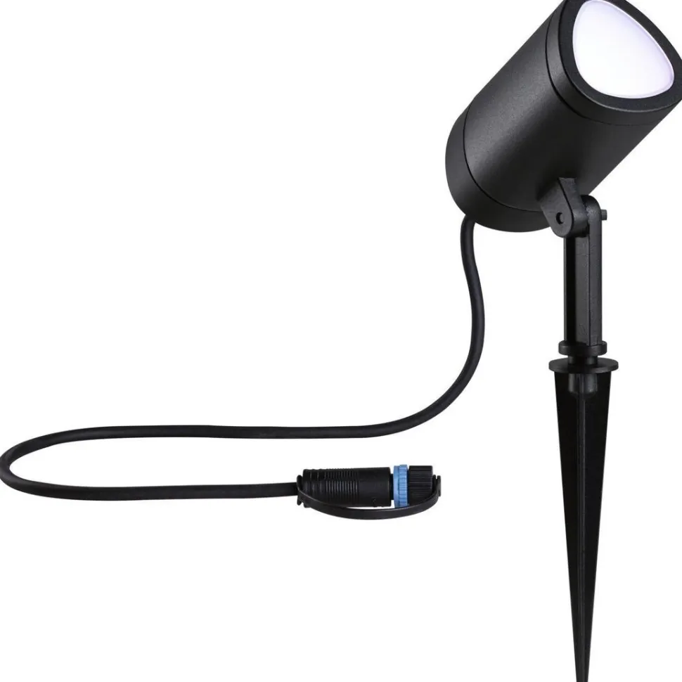 LED-puutarhaspotti Paulmann Plug & Shine Shira, Smart Home Zigbee 3.0, IP65, RGBW+, antrasiitti