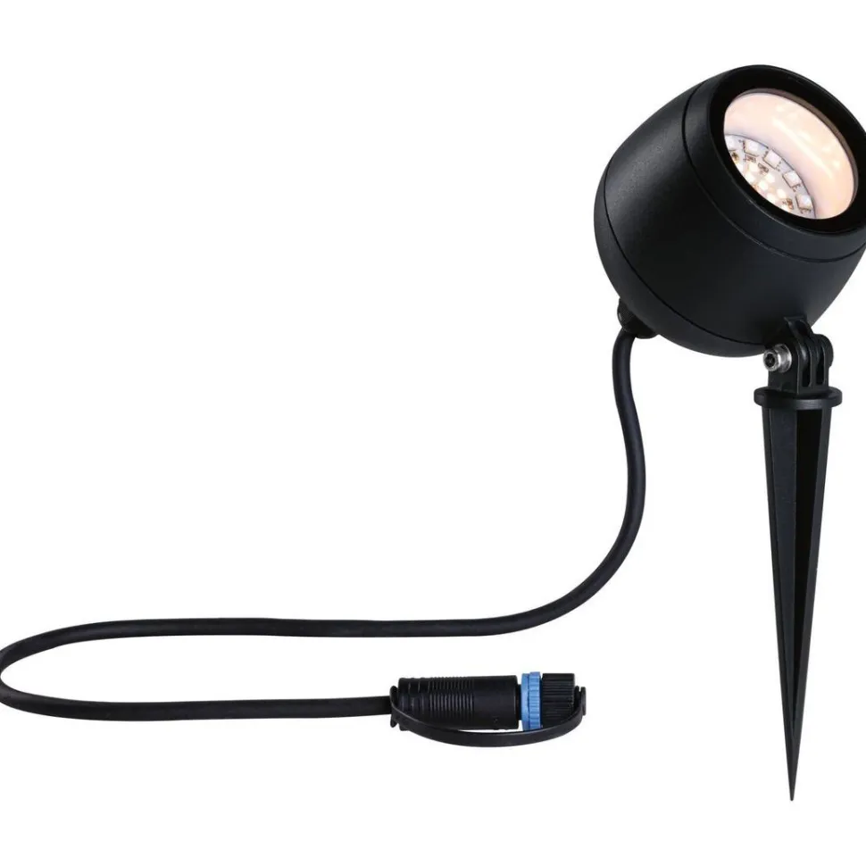 LED-puutarhaspotti Paulmann Plug & Shine Kikolo, Smart Home Zigbee 3.0, IP65, RGBW+, antrasiitti
