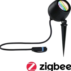 LED-puutarhaspotti Paulmann Plug & Shine Kikolo, Smart Home Zigbee 3.0, IP65, RGBW+, antrasiitti