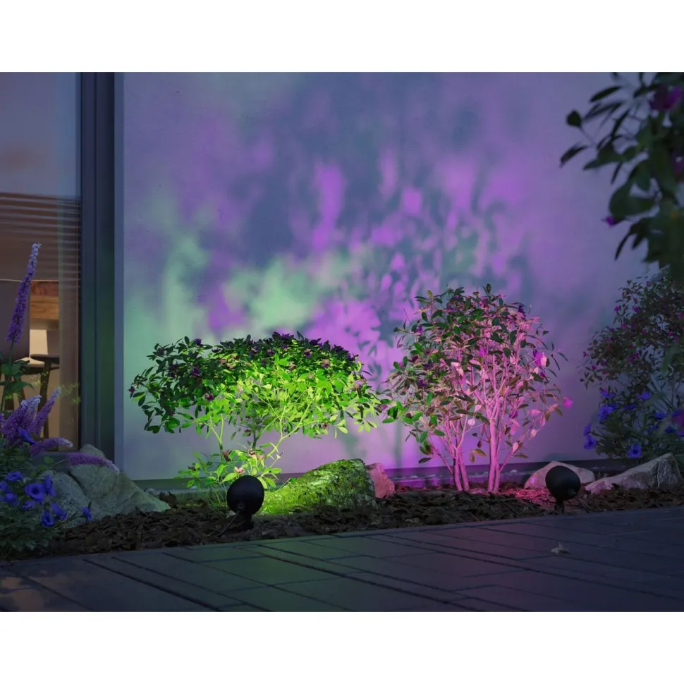 LED-puutarhaspotti Paulmann Plug & Shine Kikolo, Smart Home Zigbee 3.0, IP65, RGBW+, antrasiitti