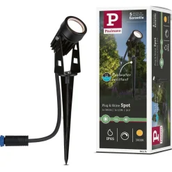 LED-puutarhaspotti Paulmann Plug & Shine maapiikki IP65 3000K 3.5W musta
