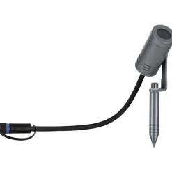 LED-puutarhaspotti Paulmann Plug & Shine Radix, IP65, 3000K, 6W, harmaa