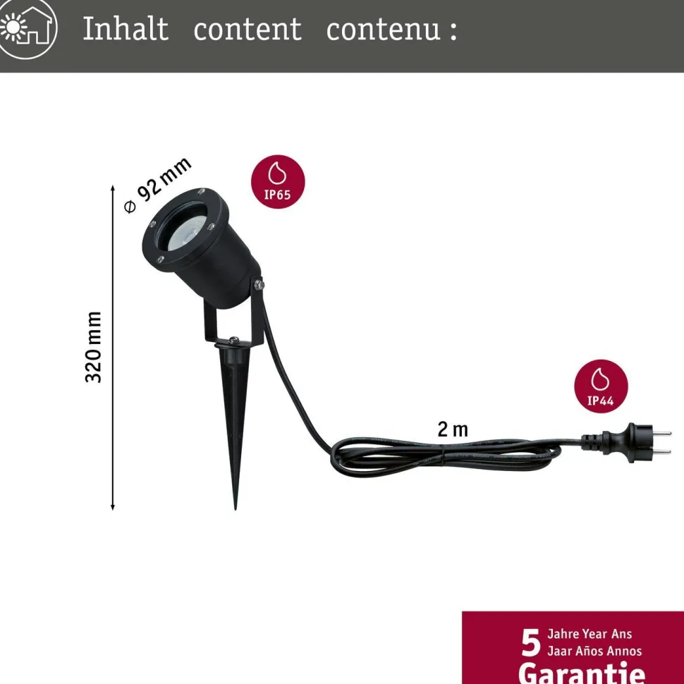 LED-puutarhaspotti Paulmann, IP65, 9.2cm, 3000K, alumiini